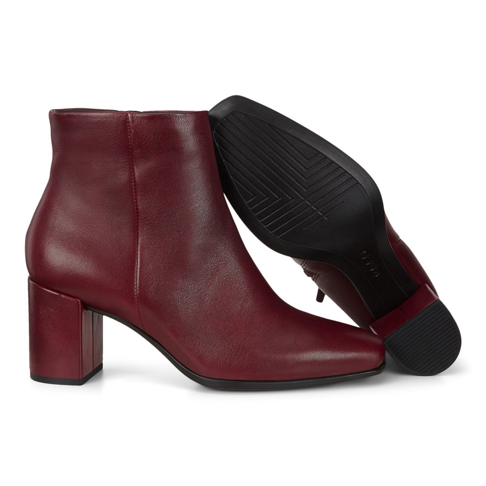 ECCO Womens Boots Burgundy - Shape 60 Squared Zippered - FEB-145239